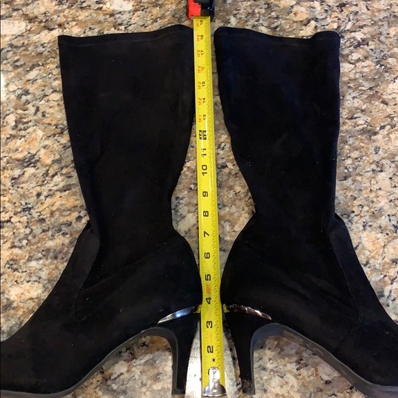 BCBG Shoes - Suede high heeled black boots.